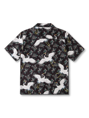 鶴柄浮世絵ハワイアンシャツ