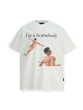 ユーモアメッセージが特徴のプリント半袖Tシャツ