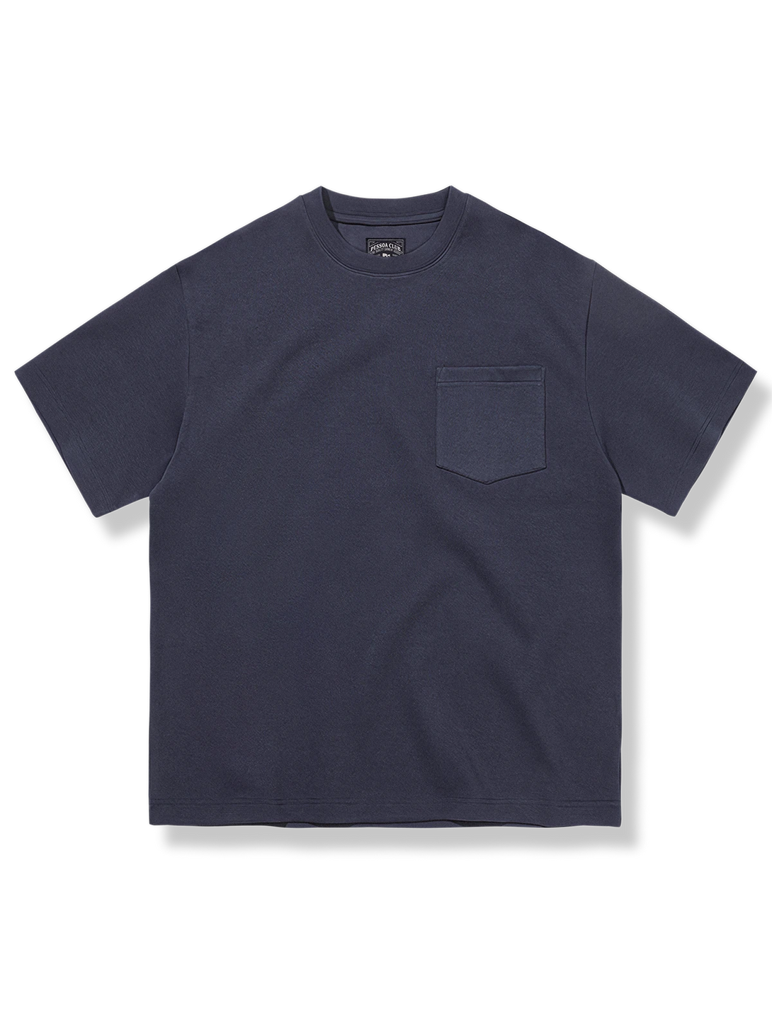 UPF40+対応無地丸襟Tシャツ、ブルー、ルーズフィット、通気性と吸湿性に優れた素材