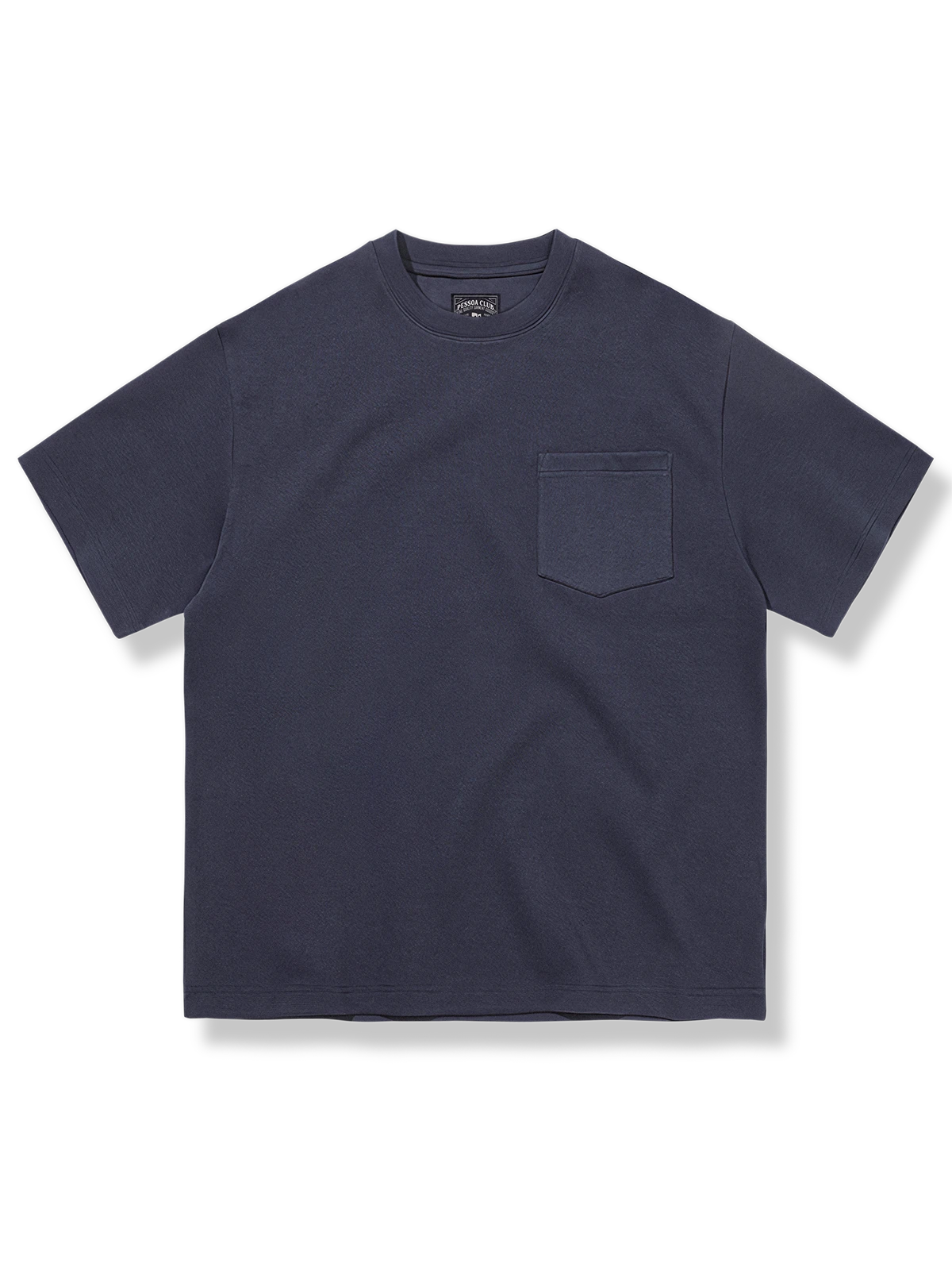 UPF40+対応無地丸襟Tシャツ、ブルー、ルーズフィット、通気性と吸湿性に優れた素材