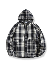 アーバンチェック柄フード付きジャケット