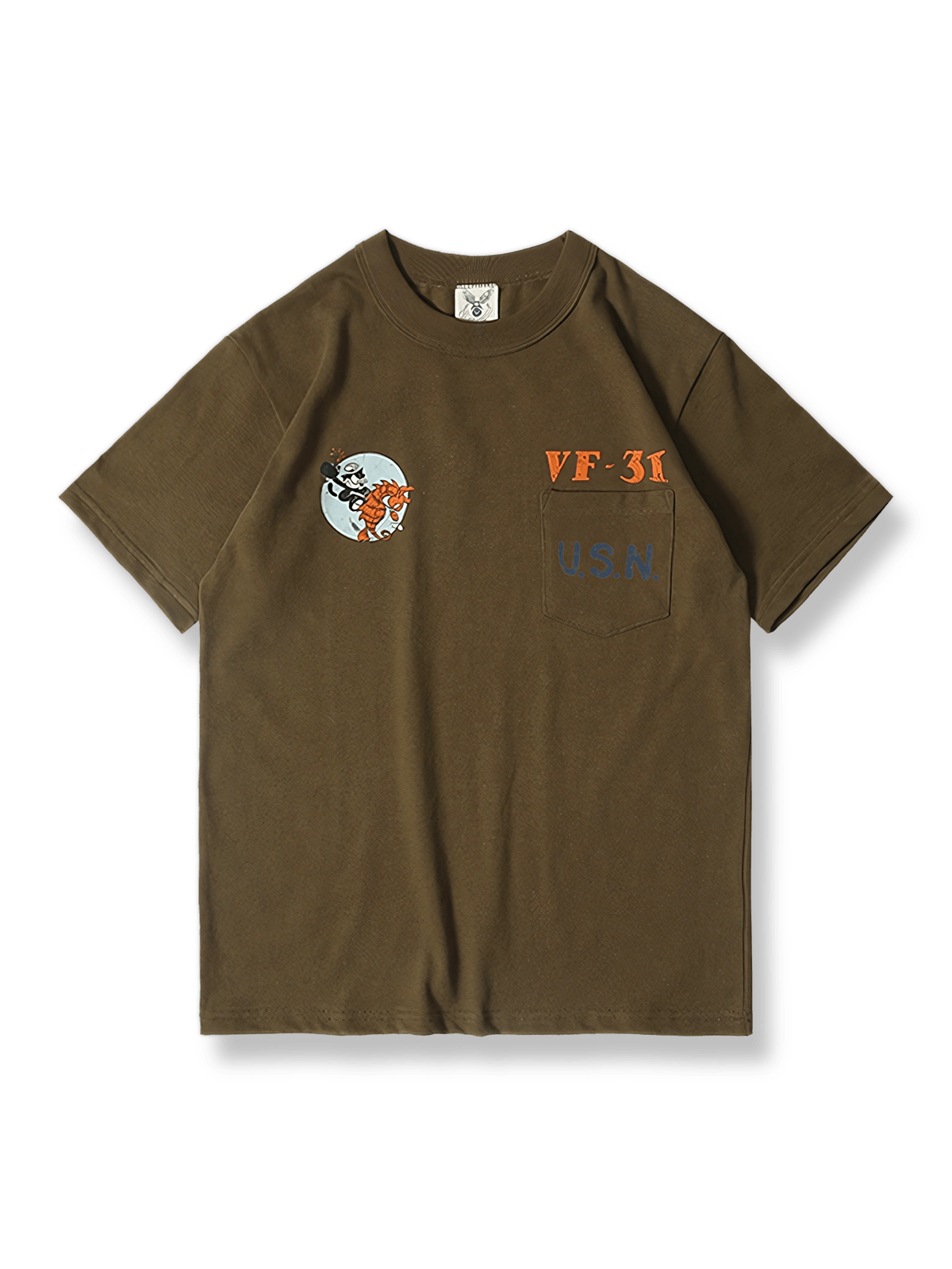  U.S.NAVY VF-31中隊のフェリックス猫ヴィンテージポケット半袖Tシャツの全体像