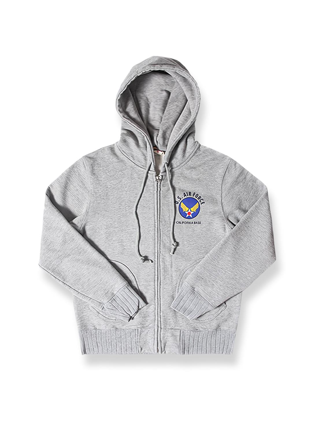 U.S.AIR FORCE刺繍入りフード付き厚手スウェットシャツ