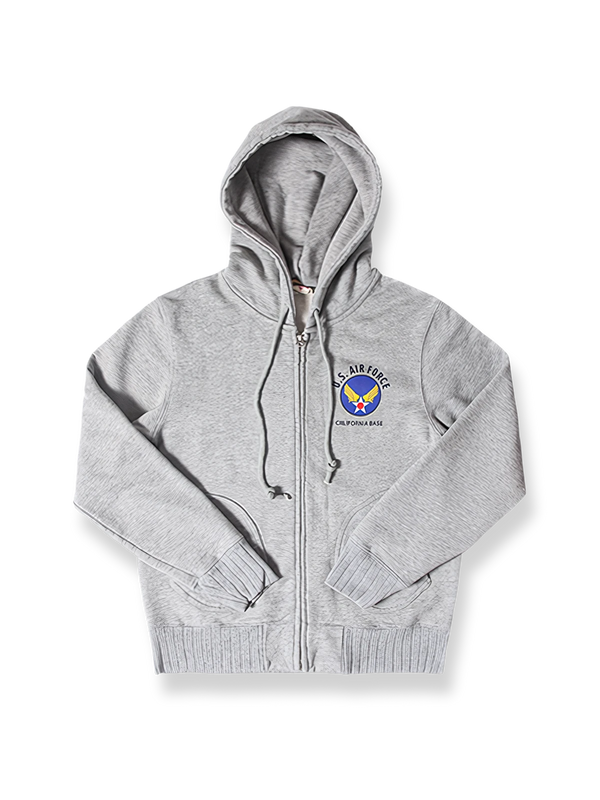 U.S.AIR FORCE刺繍入りフード付き厚手スウェットシャツ