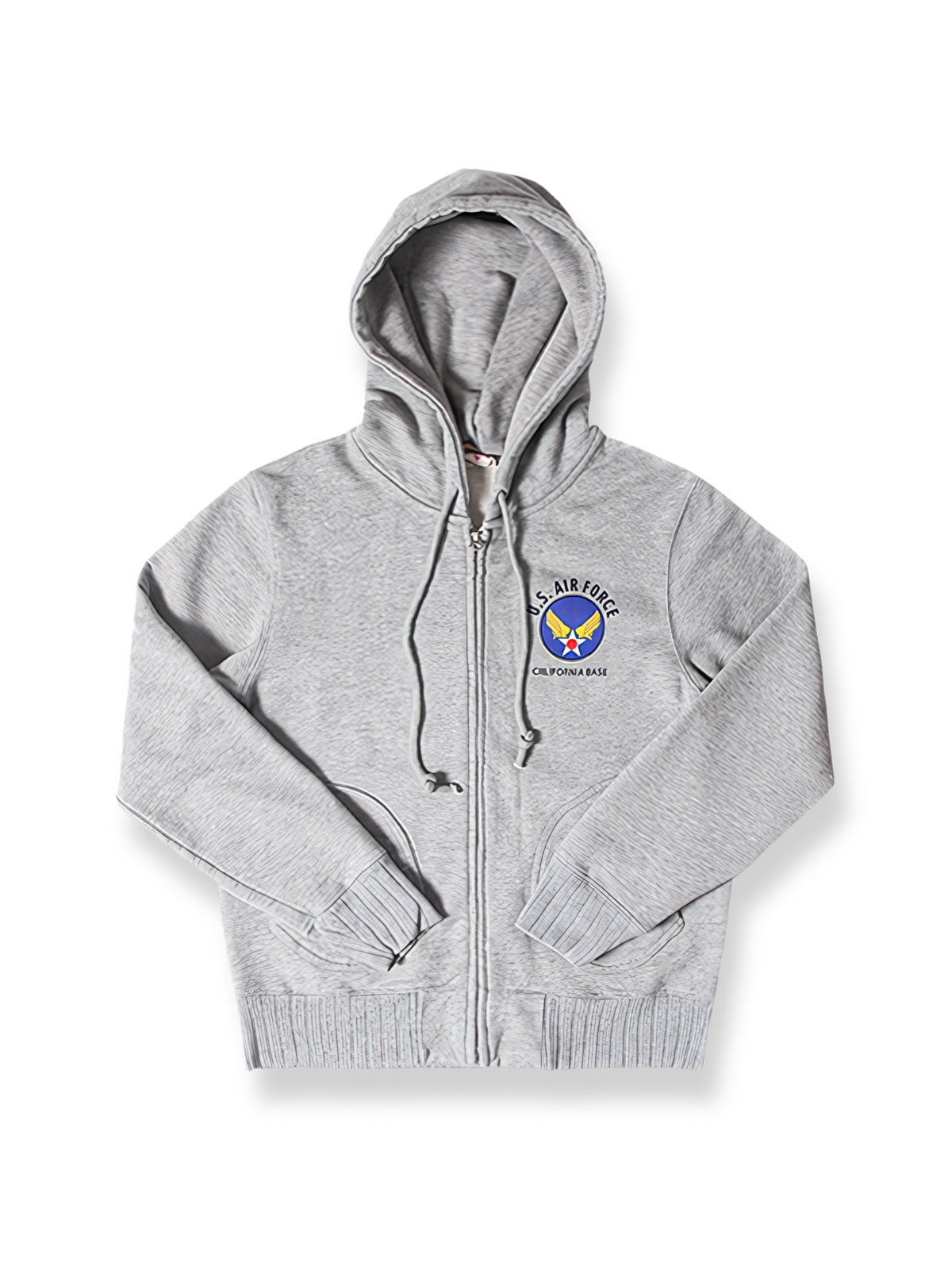 U.S.AIR FORCE刺繍入りフード付き厚手スウェットシャツ