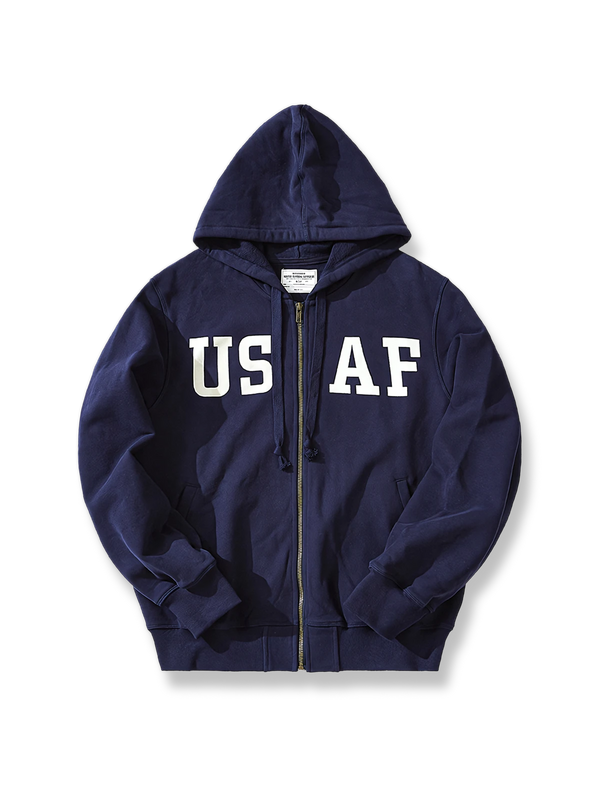 USAFプリント入りフード付きスウェットシャツ
