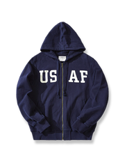 USAFプリント入りフード付きスウェットシャツ