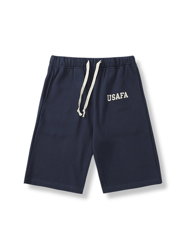 USAFAインスパイアのドローストリング付きミリタリーショートパンツ (リラックスフィット・コットン素材)