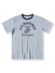 70年代USMC鷲トーテムと「SETAGAYA」プリントが施された255gコットン製クルーネックTシャツ