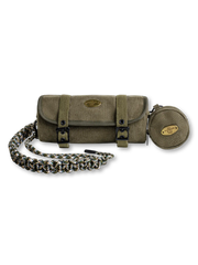 ヴィンテージキャンバス 丸型クロスボディバッグ 子母ポーチ付き メンズ 通勤 小型ショルダー