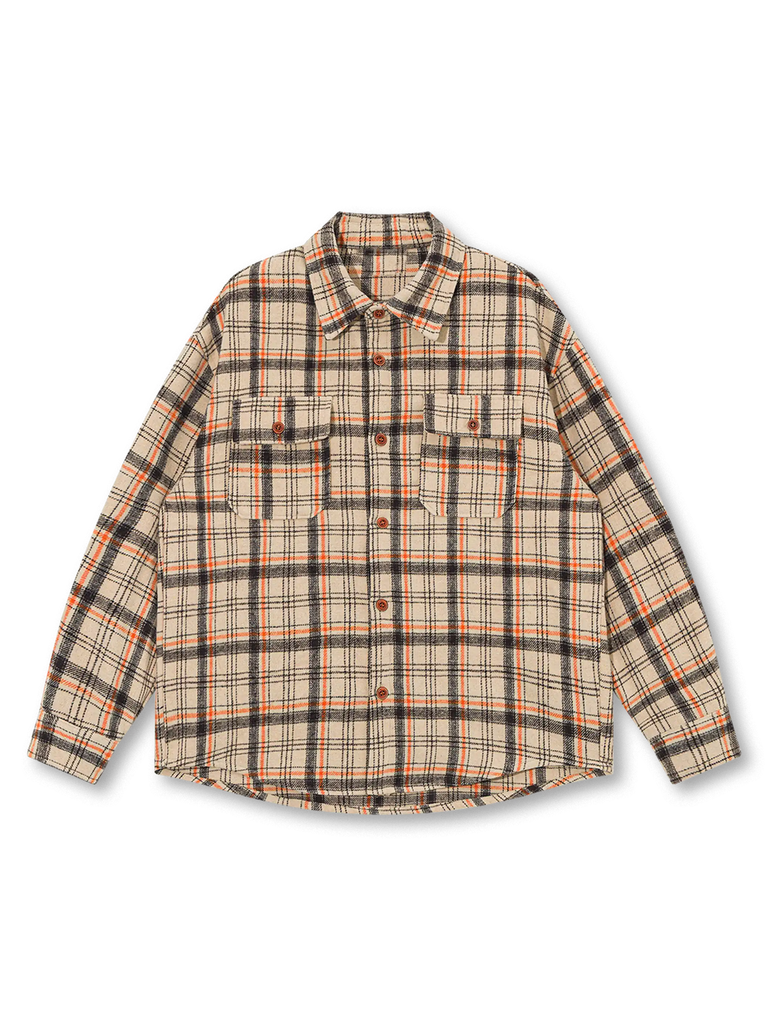 vintage-check-polyester-shirt-beige