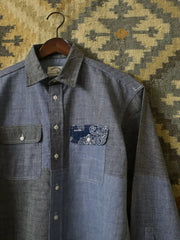 ヴィンテージコットン ペイズリーパッチワーク 長袖シャツ