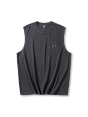 ヴィンテージウォッシュポケットベストの全身正面ビュー