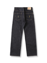 16.5オンスセルビッジデニムを使用したヴィンテージ風ストレートジーンズ。