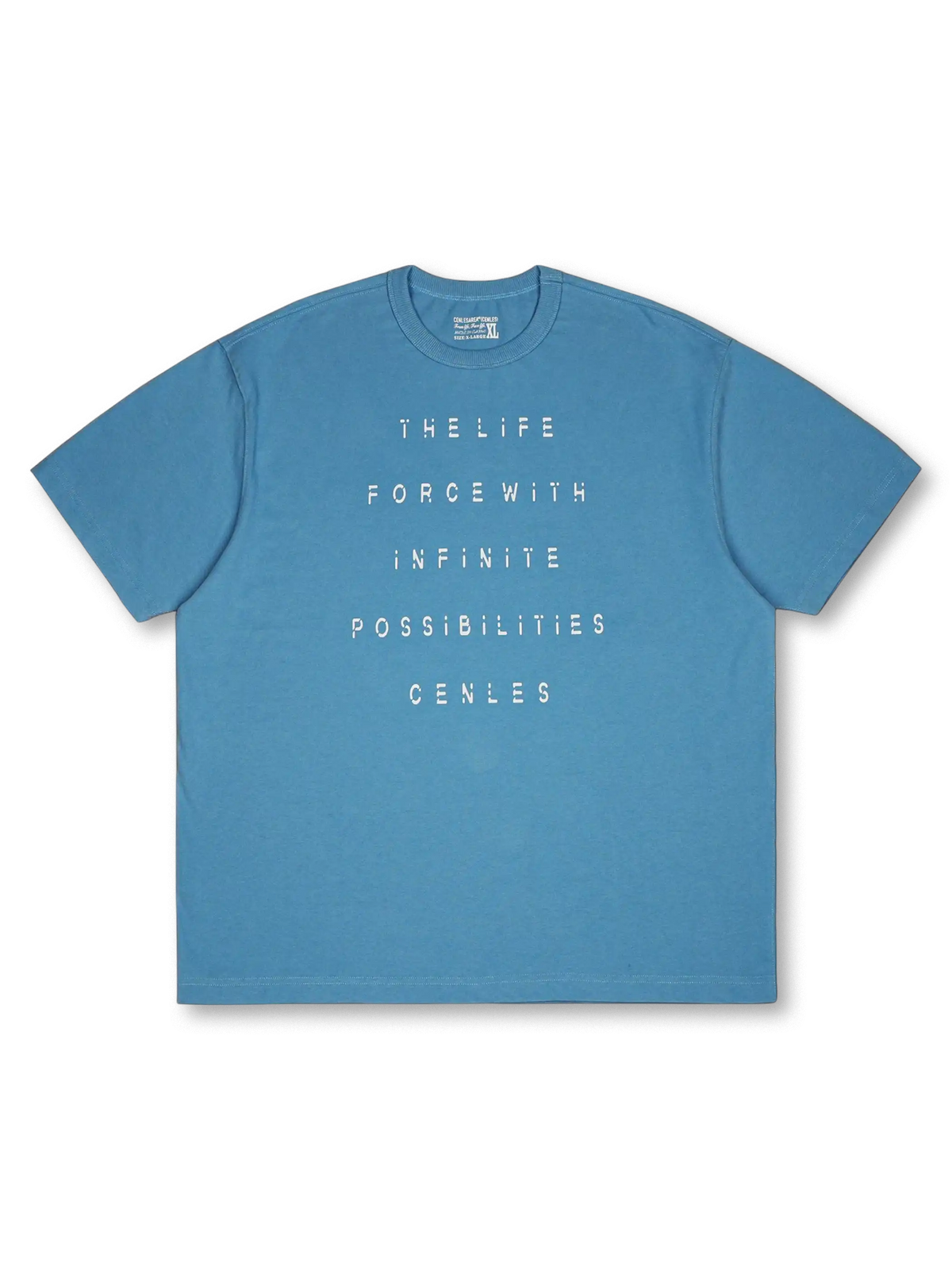 割れや擦れを再現したビンテージ風プリントが特徴の厚手コットン天竺Tシャツ