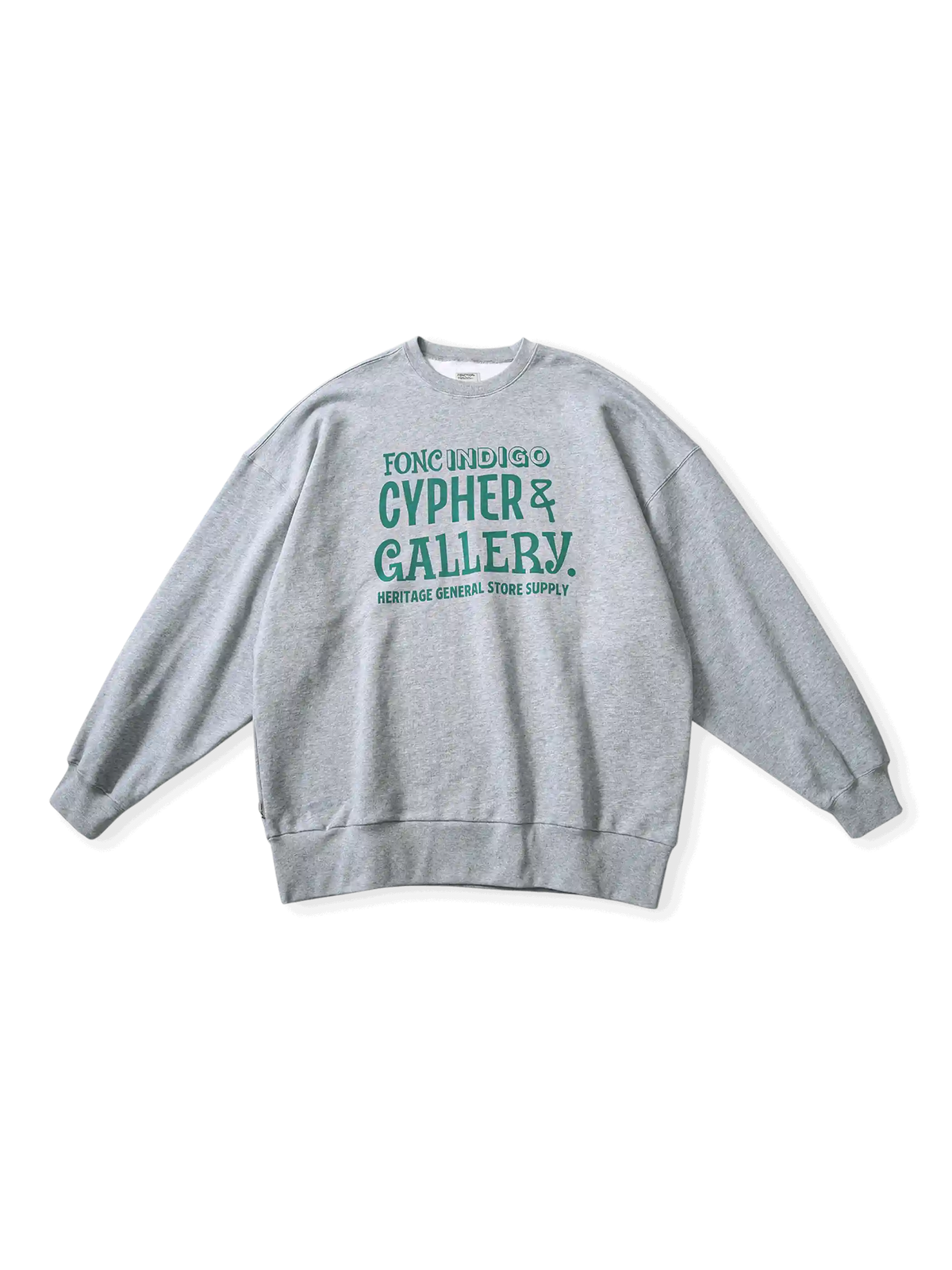 ヴィンテージアメリカンプリントが特徴の厚手コットンスウェット。ルーズシルエットで快適な着心地。