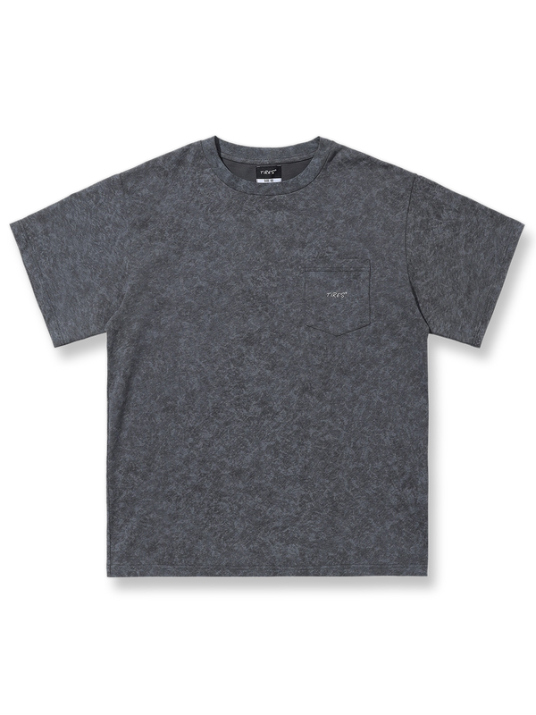 バティック染めとヴィンテージウォッシュ加工が施された半袖Tシャツ