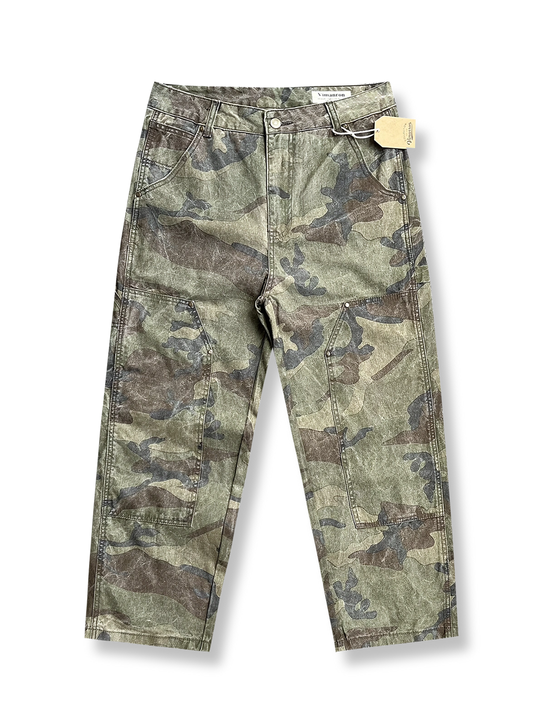 洗い加工とカモフラージュ柄が映えるヴィンテージワークパンツ