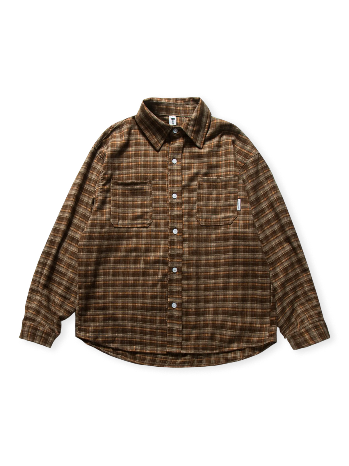 アメリカンヴィンテージ風のクラシックチェック柄シャツ。滑らかで弾力のある混紡素材、通気性と耐摩耗性が特徴。