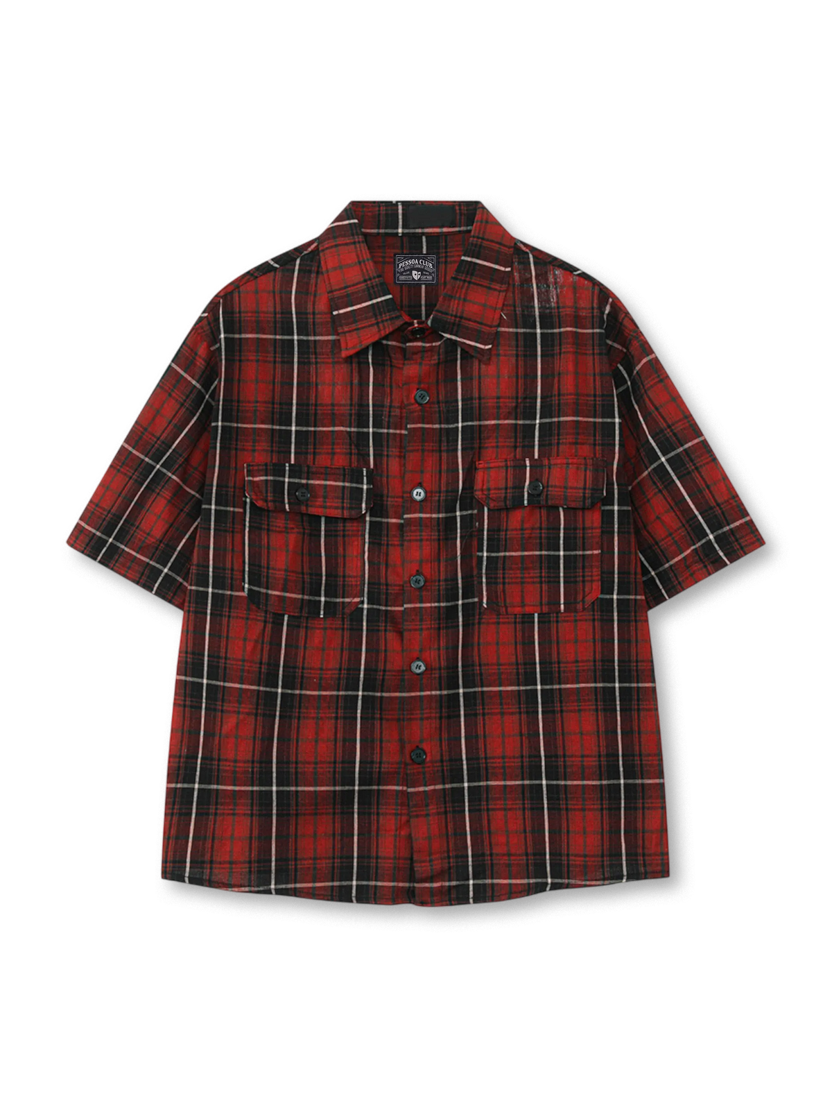 90年代ワークシャツとアウトドアギアに着想を得たコットンフランネル素材のチェック半袖シャツ