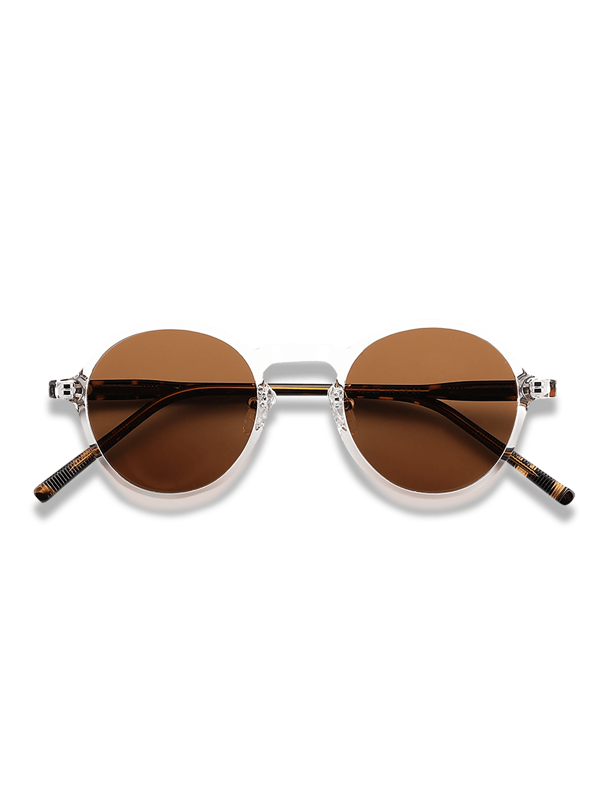 クリアフレームとべっ甲テンプルのヴィンテージハンドメイド偏光サングラス