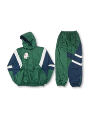 80年代風カラーブロックデザインのナイロン中綿セットアップ。快適で保温性に優れたスポーティなヴィンテージスタイル。