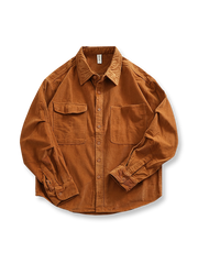 ヴィンテージ加工が施されたコットンコーデュロイの長袖シャツ