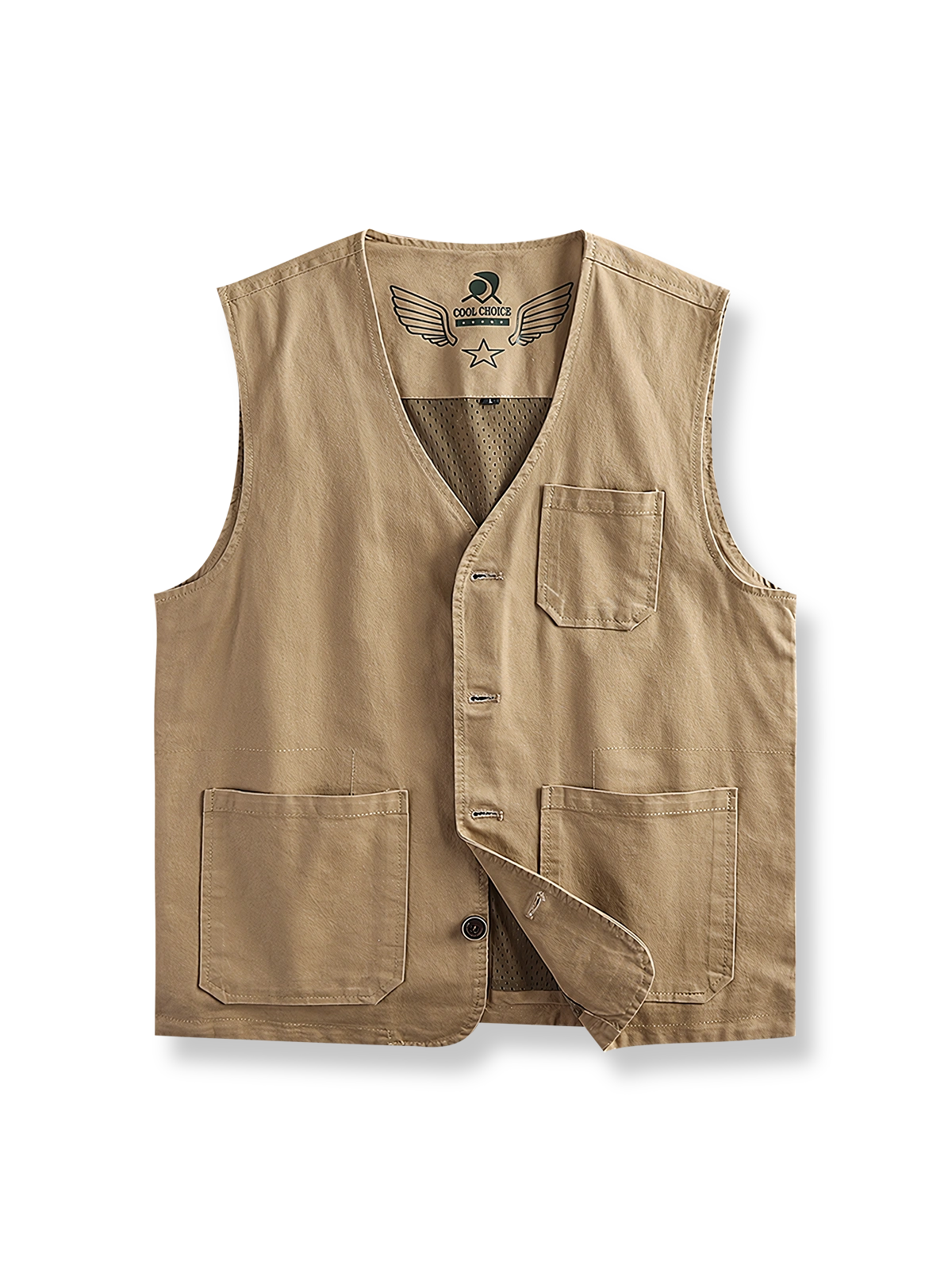 メッシュ裏地と多機能ポケット付きのヴィンテージサイクリングベスト