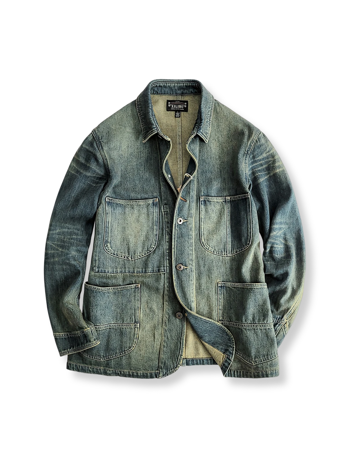 ユーズド加工と工字ボタンが映えるヴィンテージデニムワークジャケット