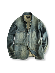 ユーズド加工と工字ボタンが映えるヴィンテージデニムワークジャケット