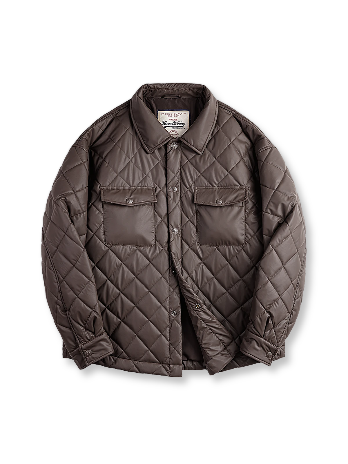 菱形キルティングと合成皮革パイピングが特徴のヴィンテージジャケット。