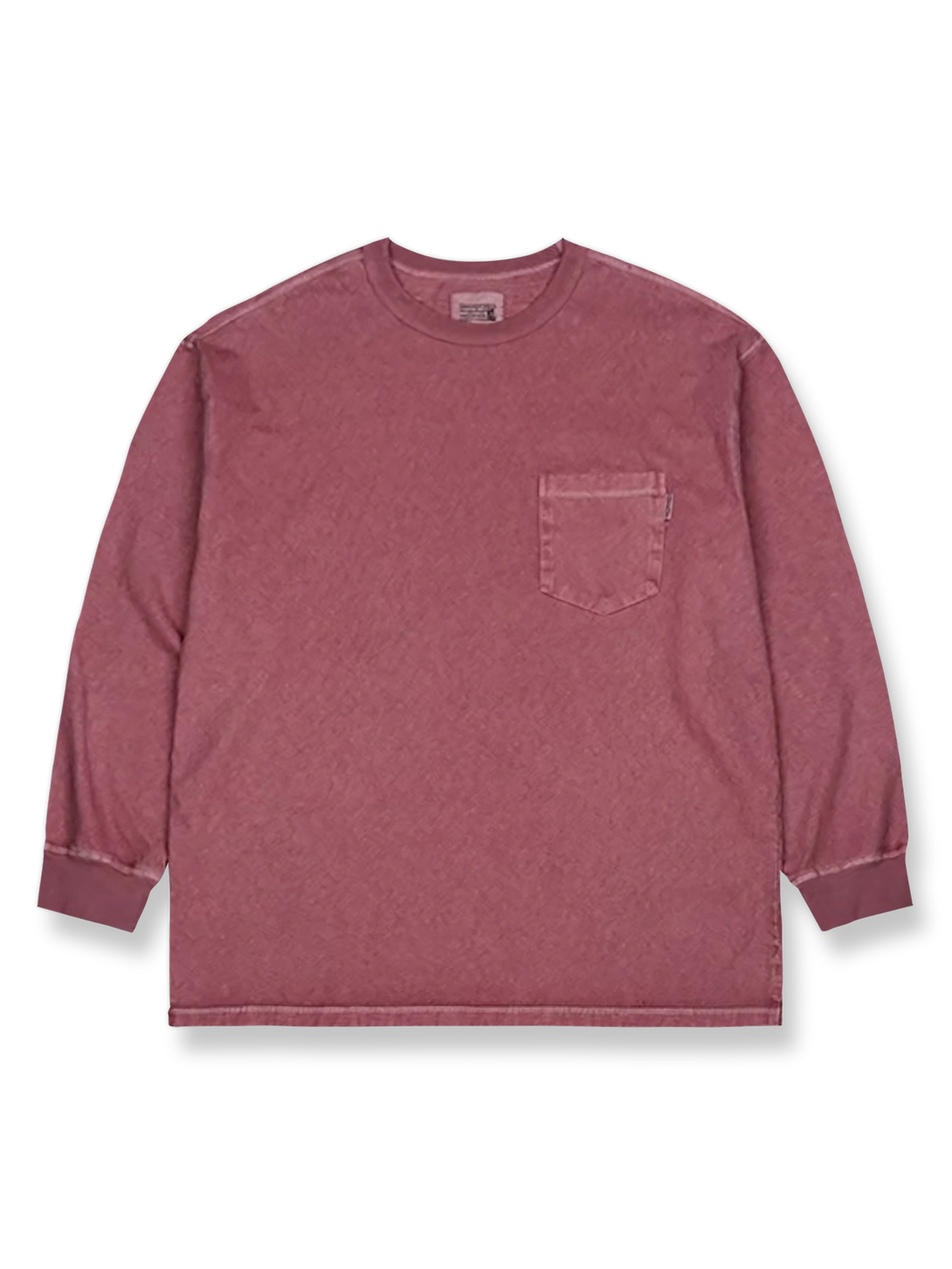 染洗加工を施したヴィンテージ風長袖Tシャツ