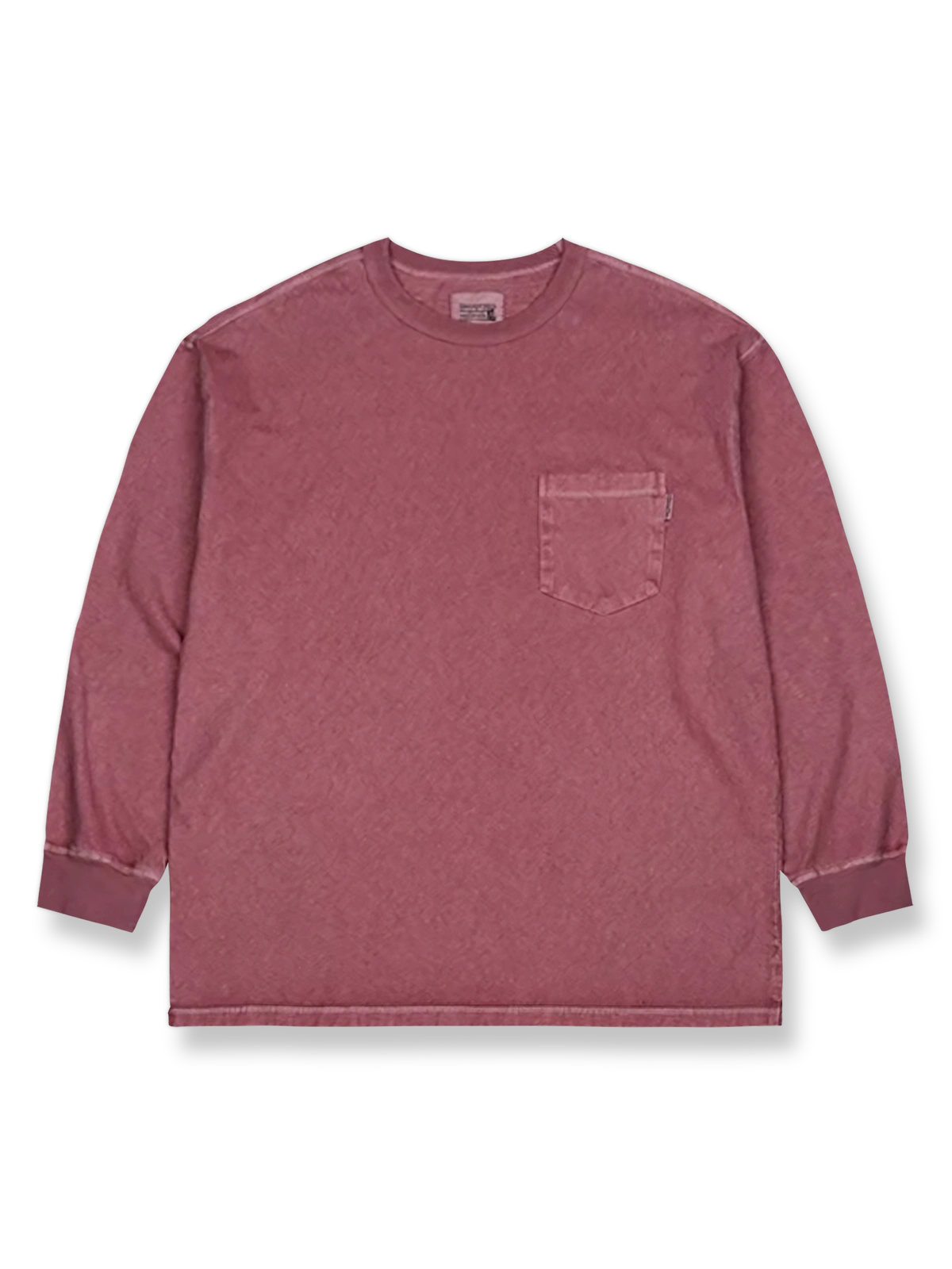 染洗加工を施したヴィンテージ風長袖Tシャツ