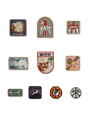 ヴィンテージ刺繍ベルクロパッチセット。