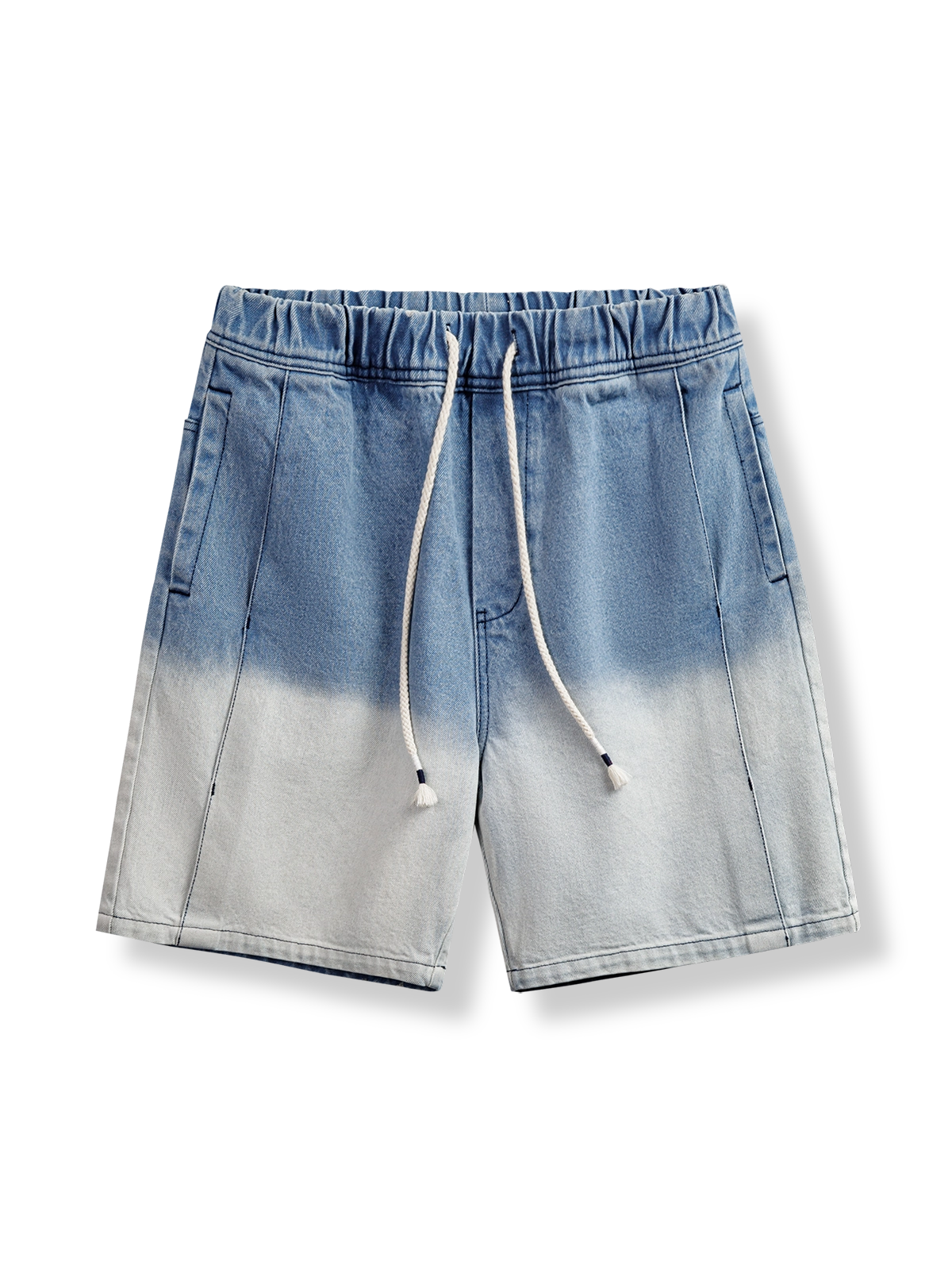 ヴィンテージグラデーションブルーのウォッシュデニムショーツ