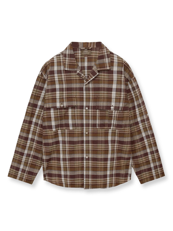 多色糸の杢調素材とひび割れ風ナンバープリントが特徴のヴィンテージ風ラグビー長袖Tシャツ。