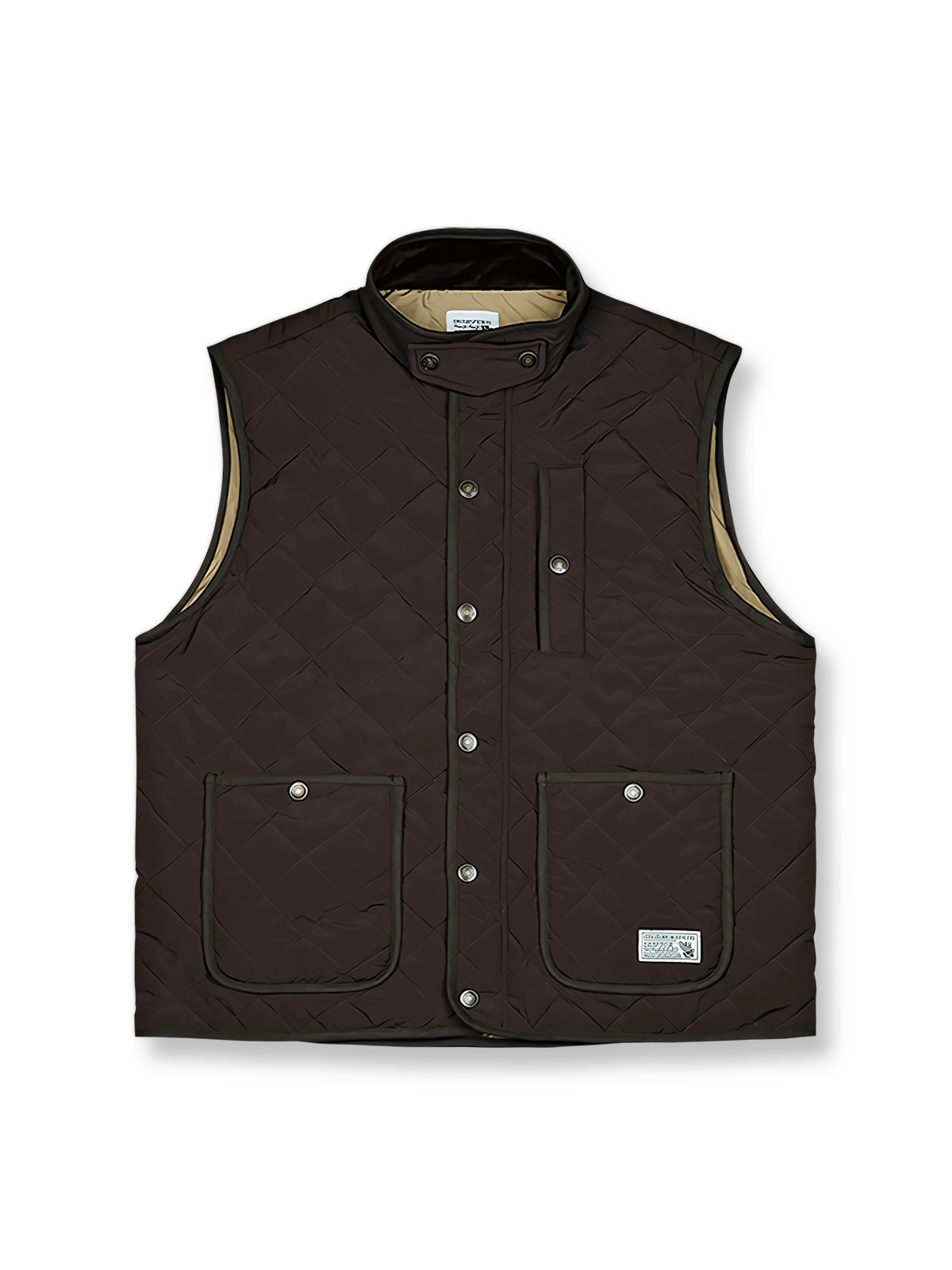 ヴィンテージ感漂うダイヤモンドキルティングのハンティングベスト
