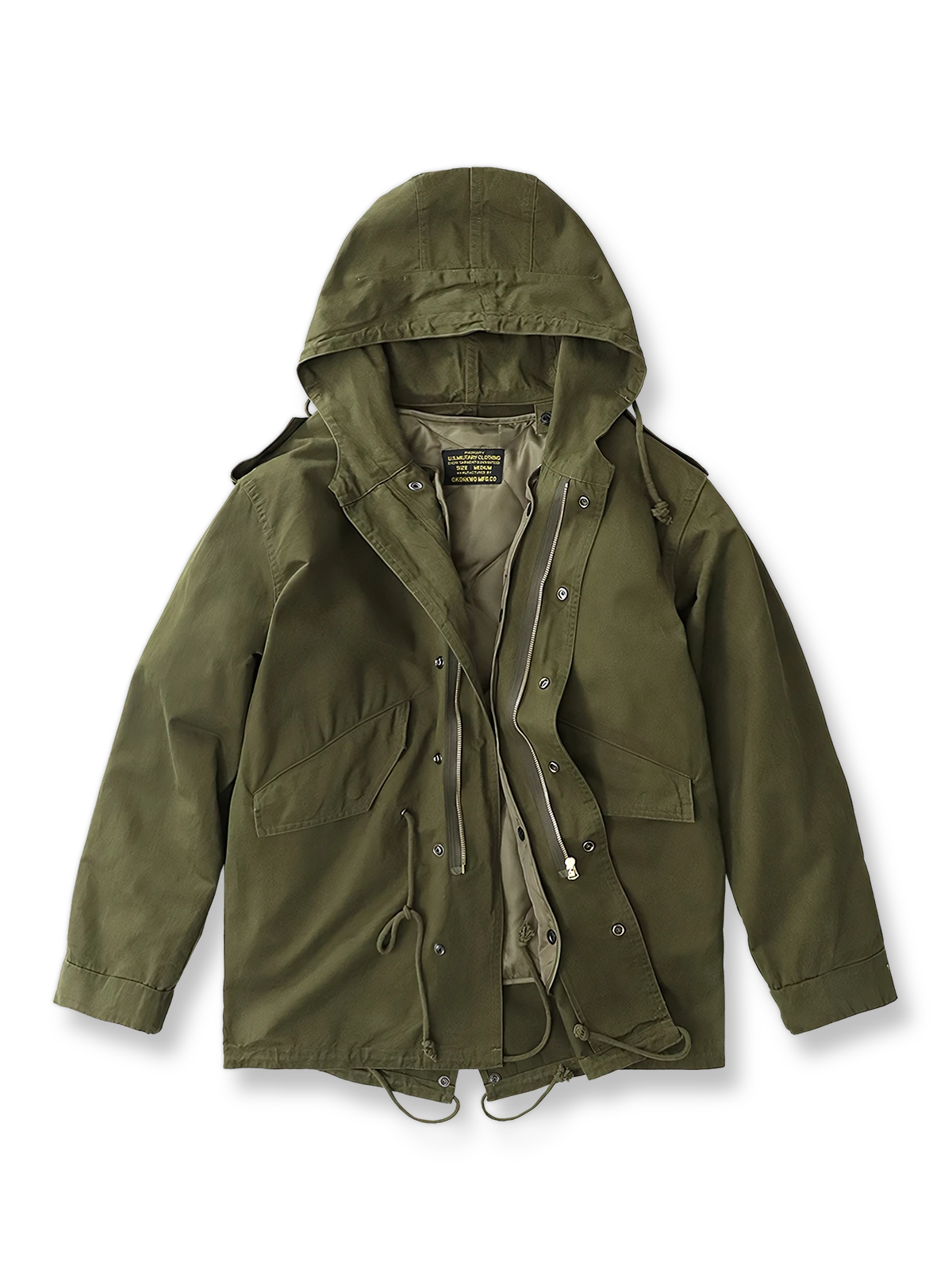 フィッシュテールと取り外しライナー付きのM51ヴィンテージコート。