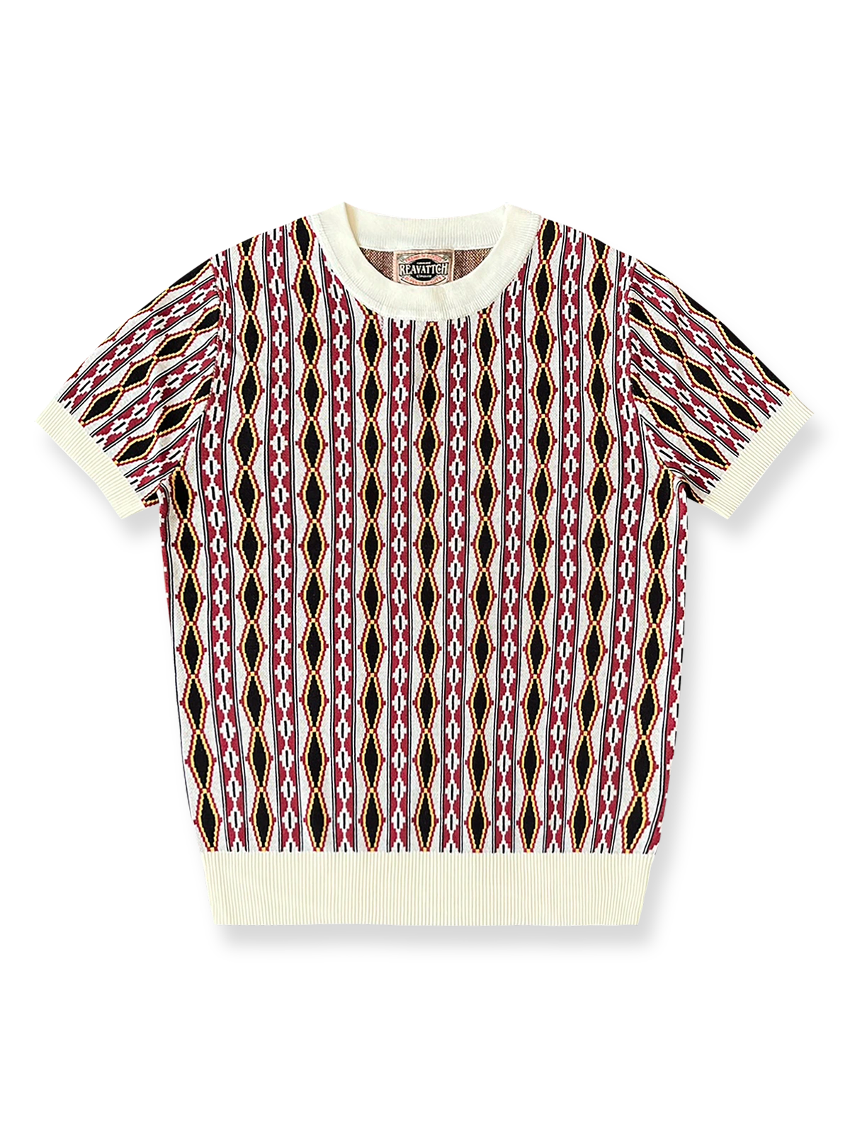 ナバホ柄プリントが映えるヴィンテージ風半袖Tシャツ