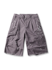 ヴィンテージペイントスプラッターカーゴショーツ全体像