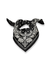 クラシックなペイズリー柄が施されたヴィンテージ風スカーフ