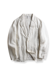 カラムシとコットンの混紡素材をガーメントウォッシュ加工で仕上げたヴィンテージジャケット