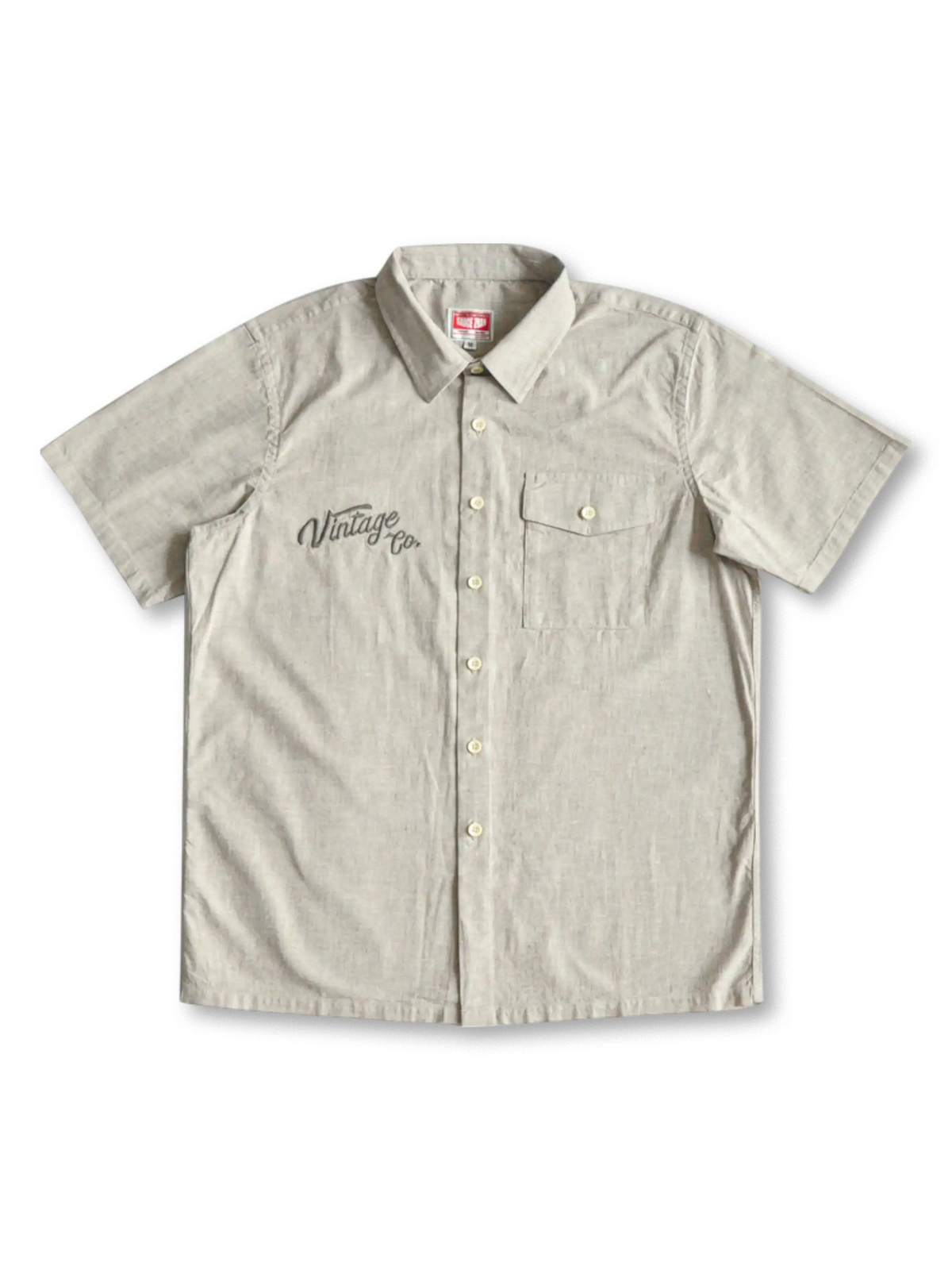 ヴィンテージ刺繍シャンブレーシャツ