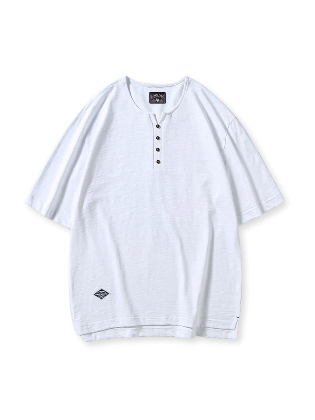 スラブコットン ヘンリーネックTシャツ