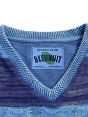 ヴィンテージスノーフレイクストライプVネックTシャツ