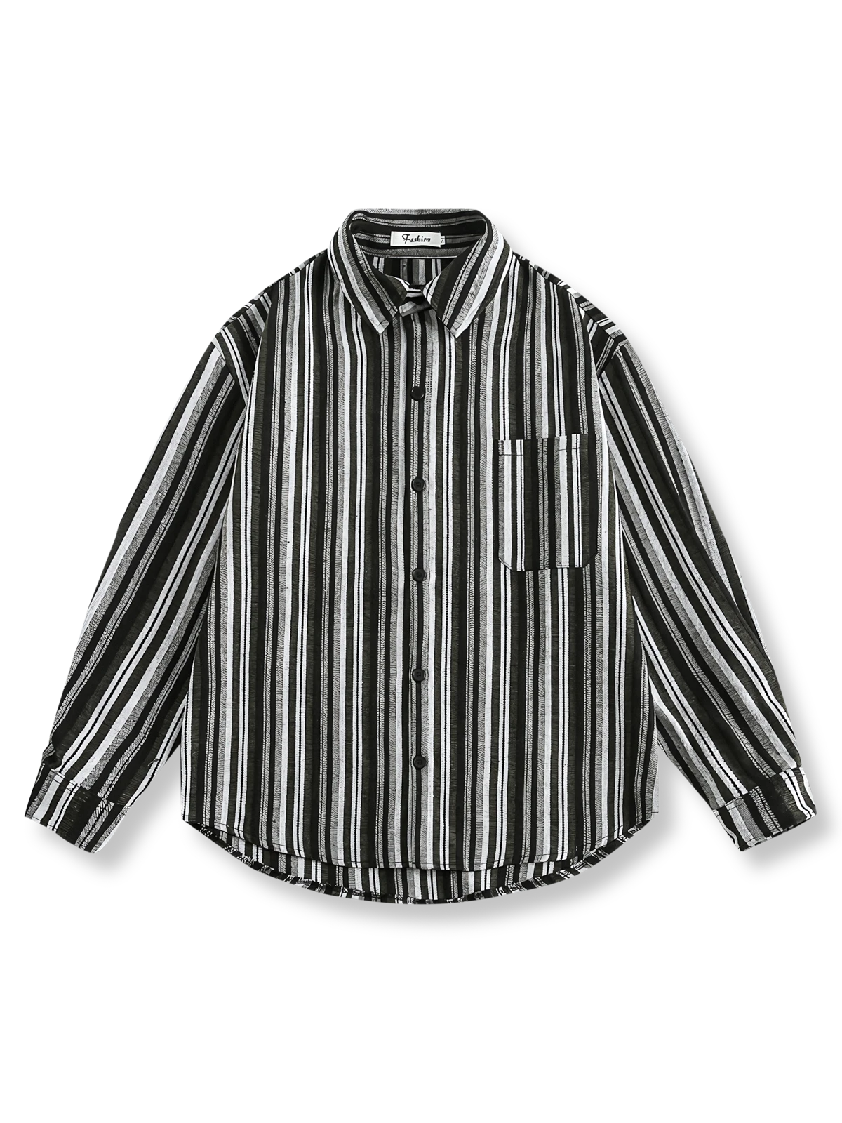 グリーン＆ホワイト、ブラウン＆ホワイトのストライプが特徴のヴィンテージコットンシャツ。