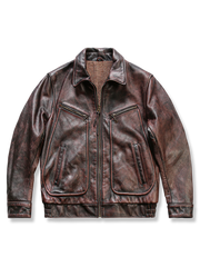 風合い古着風レザーライダージャケット