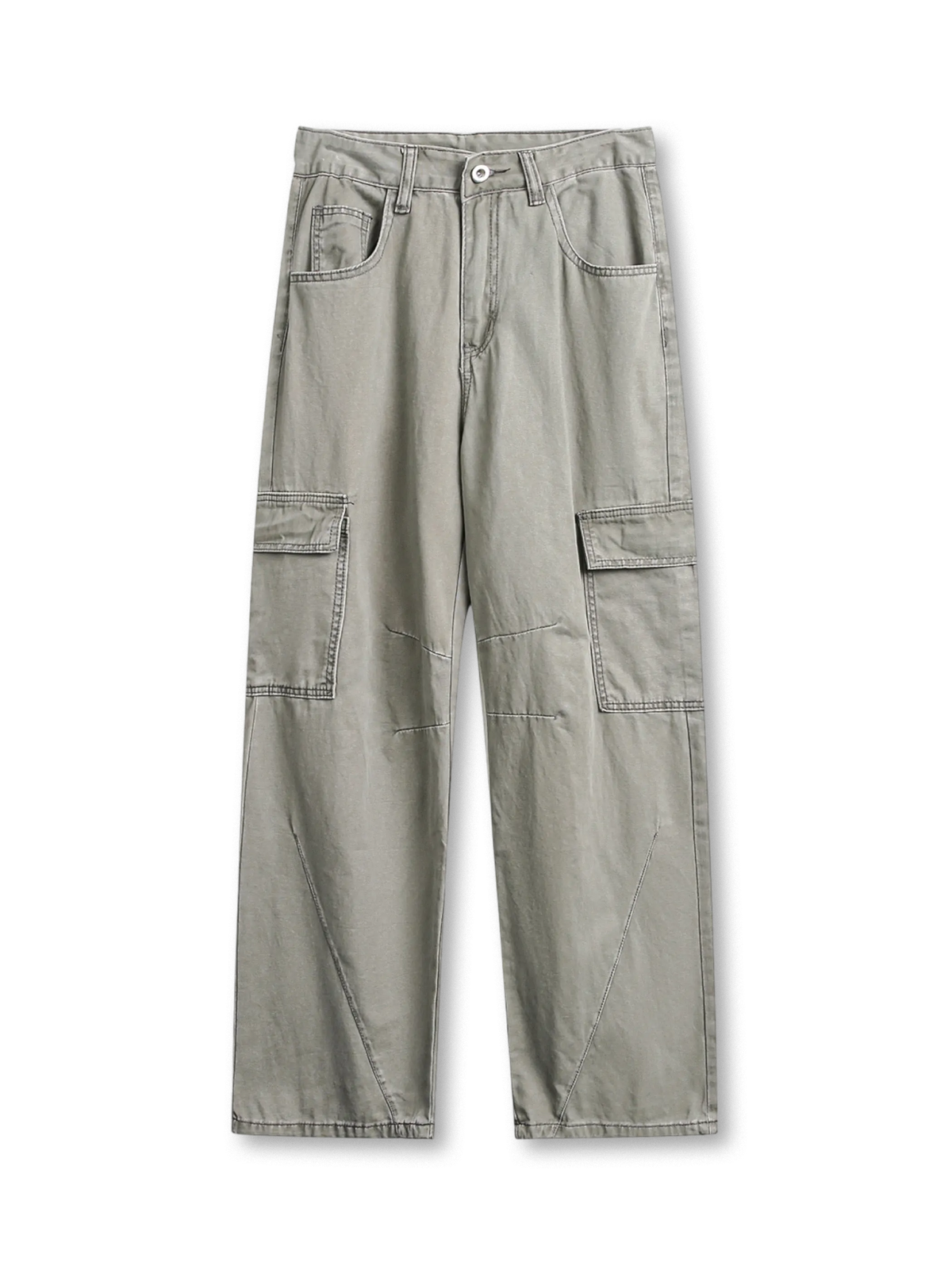  ウォッシュ加工と多ポケットが特徴のヴィンテージ風カジュアルパンツ