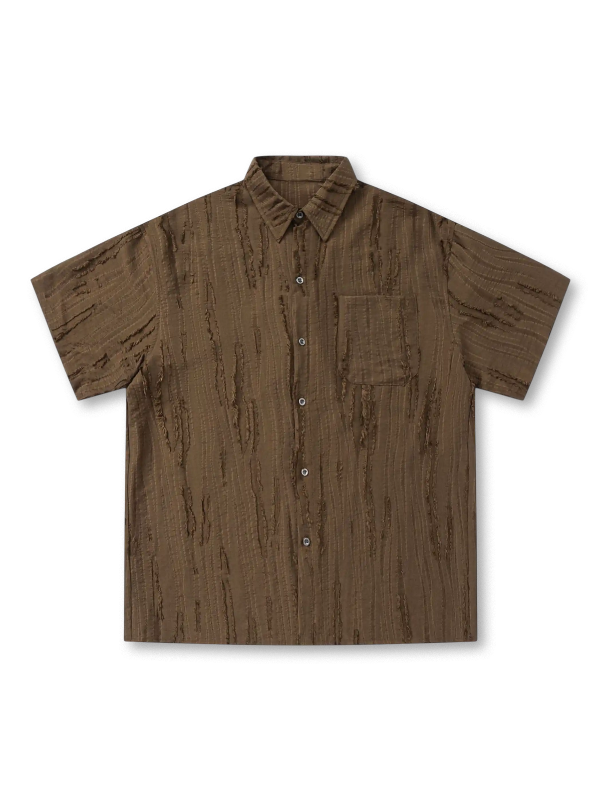 ヴィンテージテクスチャ・オーバーサイズ半袖シャツ正面