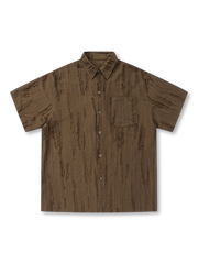 ヴィンテージテクスチャ・オーバーサイズ半袖シャツ正面